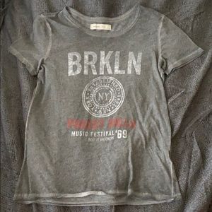 Gray graphic tunic top